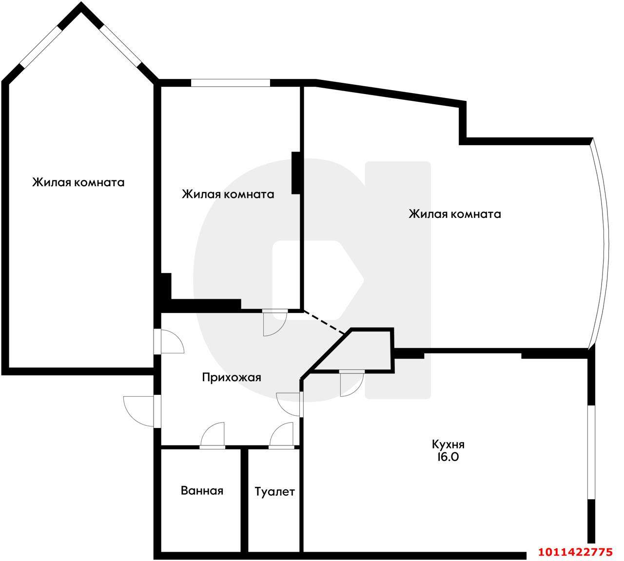 Продажа 3-комнатной квартиры, Краснодар, им. Константина Образцова проспект,  д.6