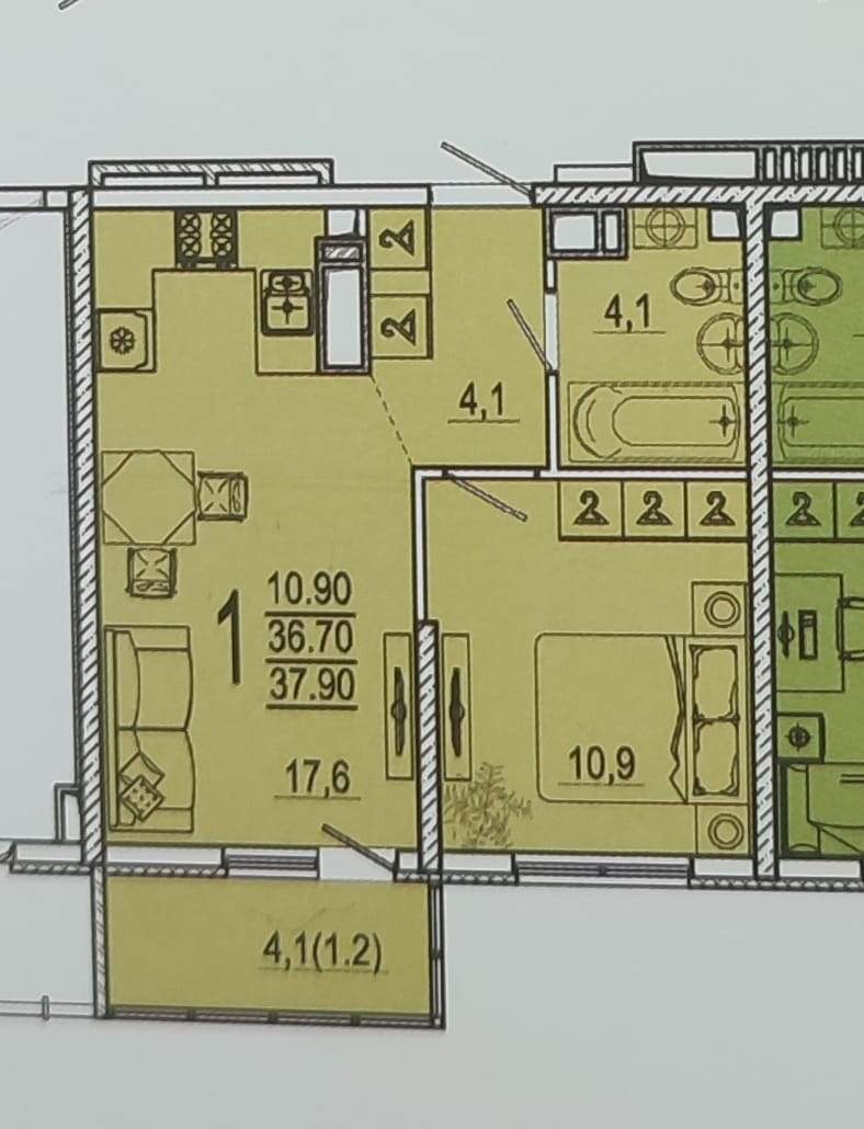 Продажа 1-комнатной новостройки, Новороссийск, Куникова улица,  д.47Б