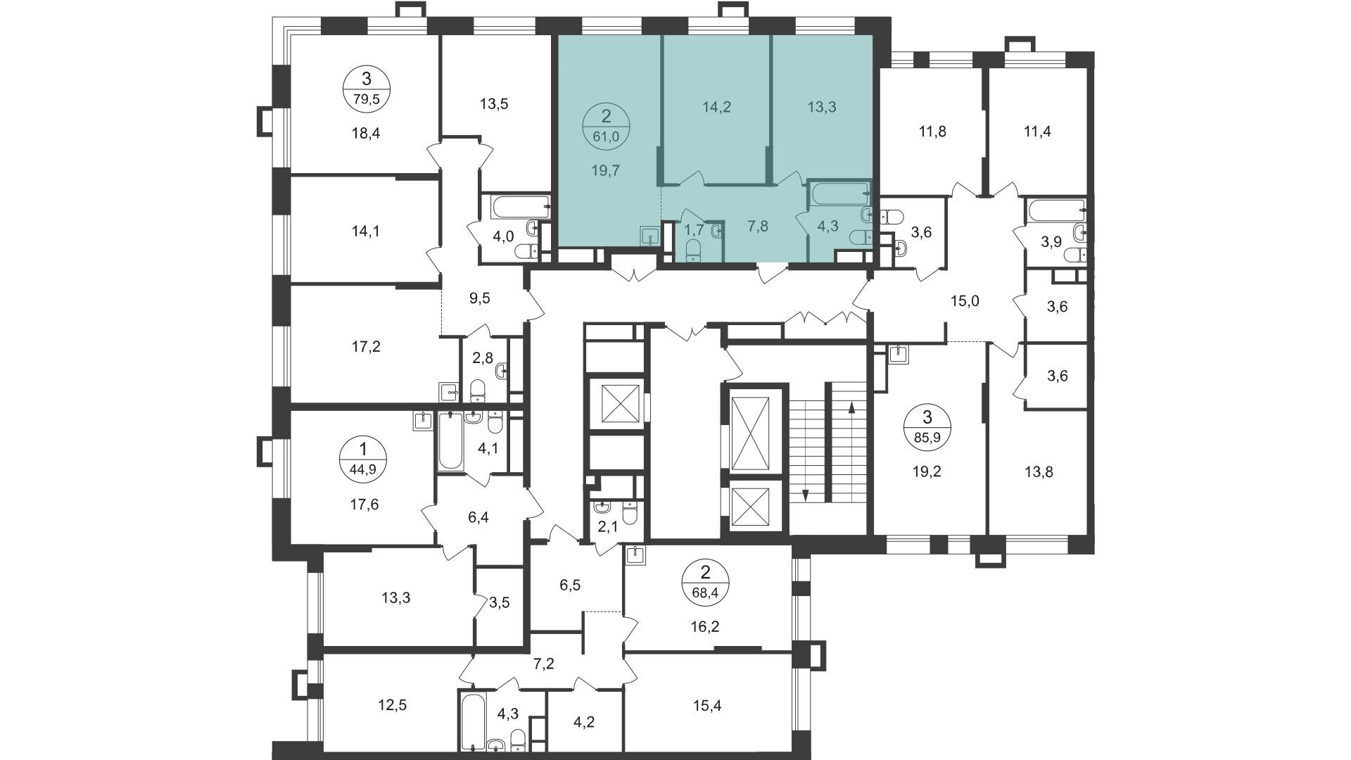 Продажа 2-комнатной новостройки, Московский, 7 фаза,  д.к1