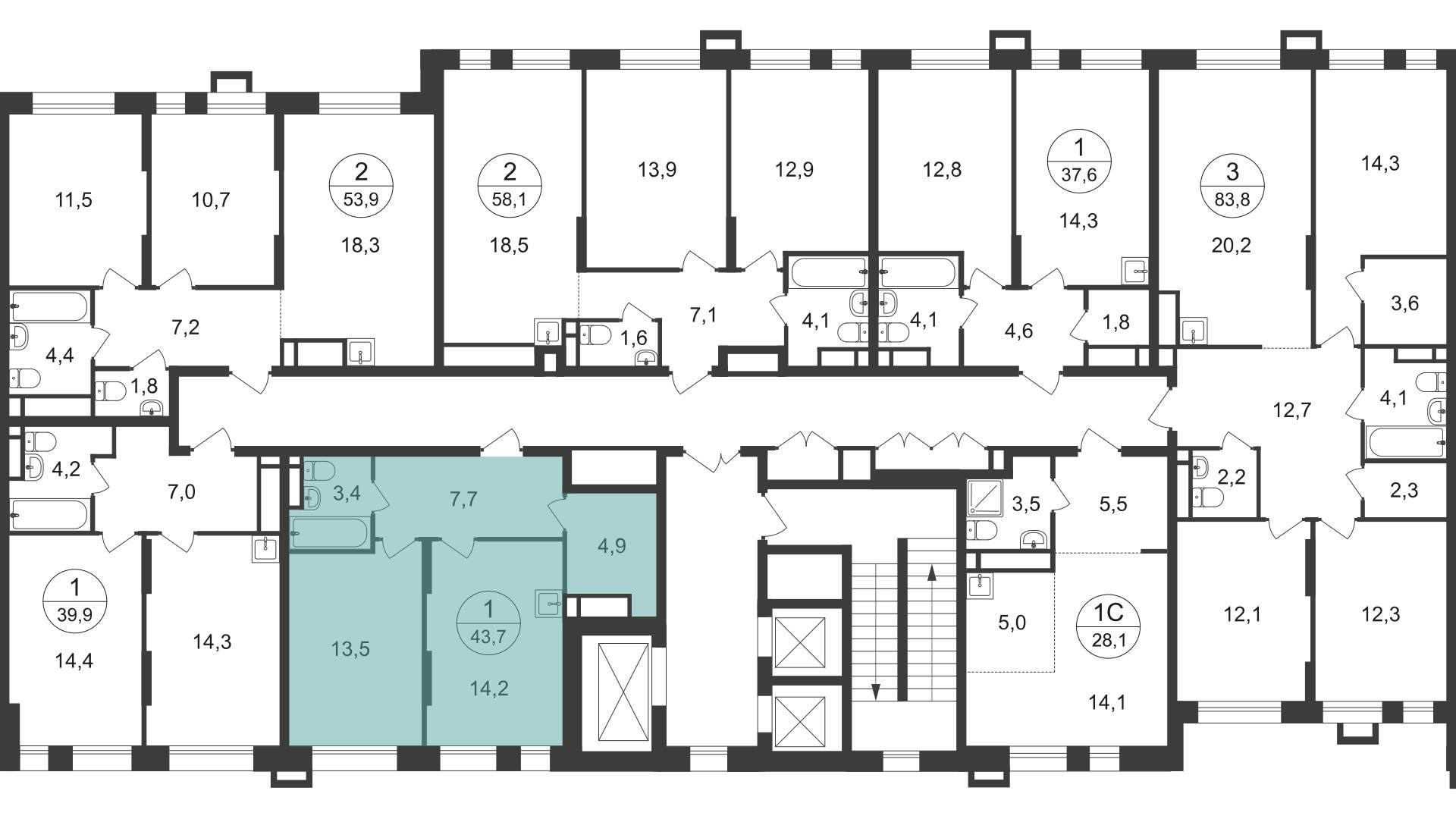 Продажа 1-комнатной новостройки, Московский, 7 фаза,  д.к1