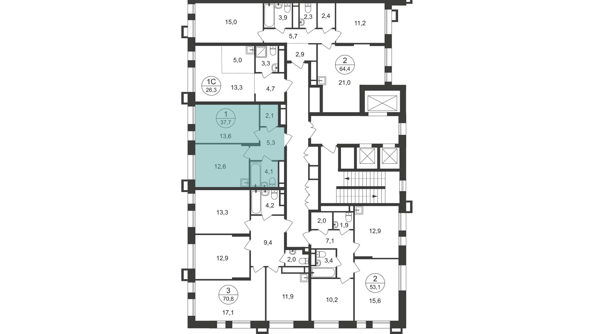 Продажа 1-комнатной новостройки, Московский, 7 фаза,  д.к1