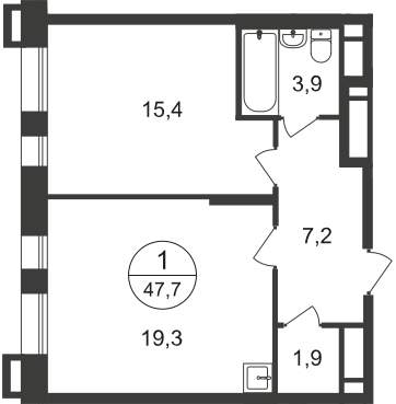 Продажа 1-комнатной новостройки, Московский, 7 фаза,  д.к1