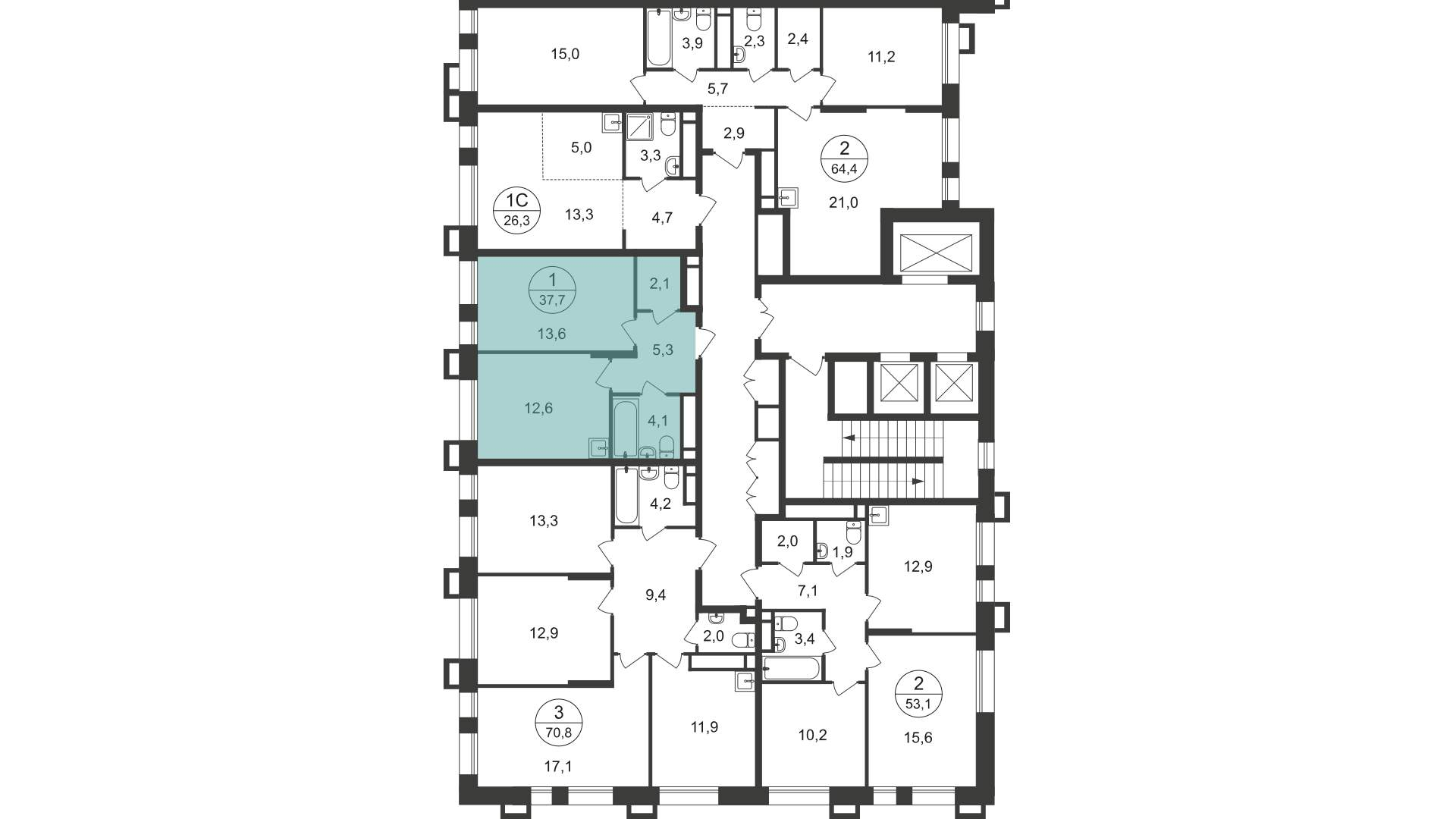 Продажа 1-комнатной новостройки, Московский, 7 фаза,  д.к1