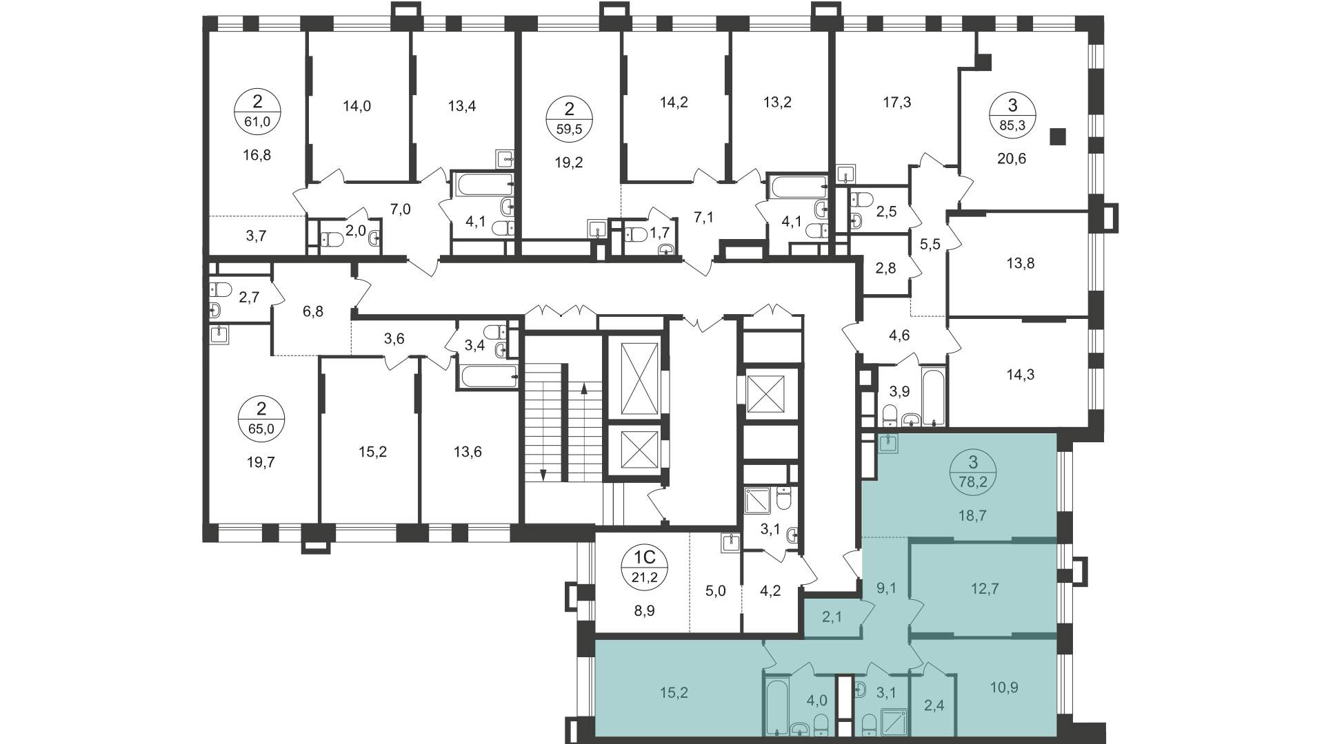 Продажа 3-комнатной новостройки, Московский, 7 фаза,  д.к1