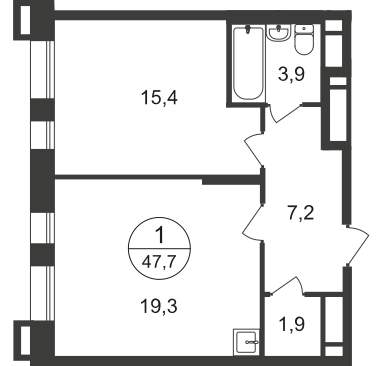 Продажа 1-комнатной новостройки, Московский, 7 фаза,  д.к1