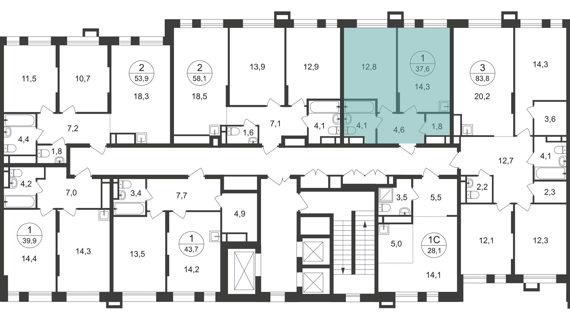 Продажа 1-комнатной новостройки, Московский, 7 фаза,  д.к1