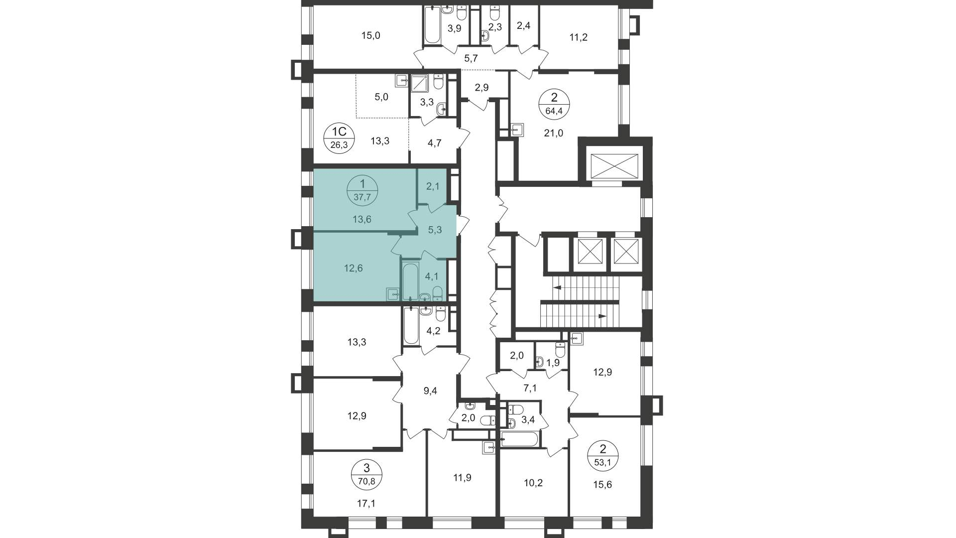 Продажа 1-комнатной новостройки, Московский, 7 фаза,  д.к1