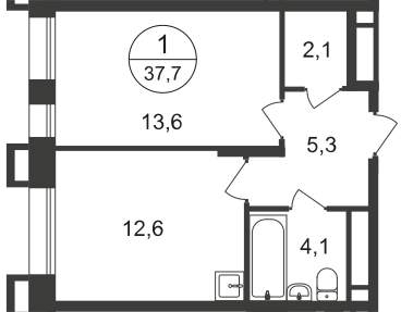 Продажа 1-комнатной новостройки, Московский, 7 фаза,  д.к1