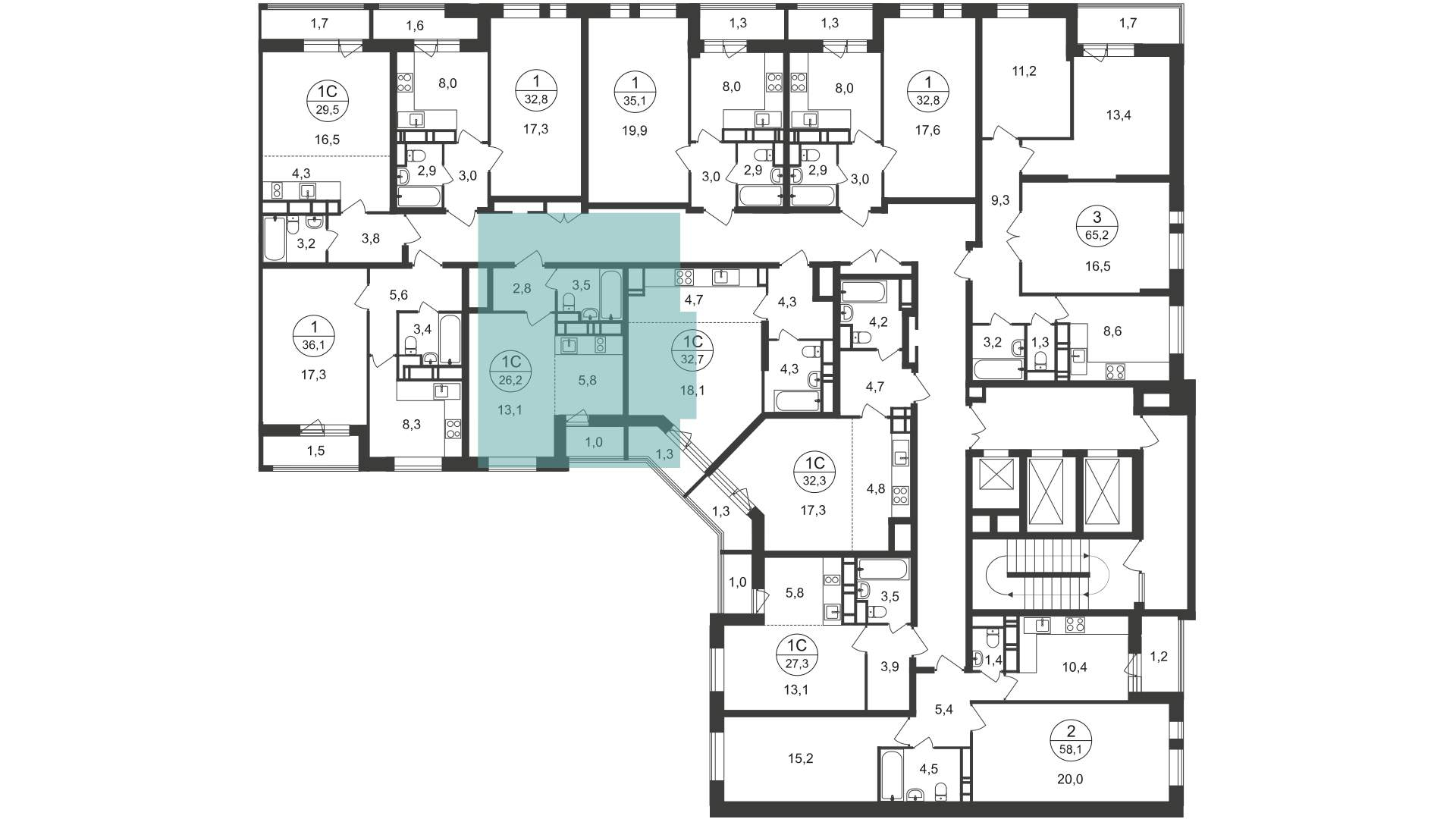 Продажа 1-комнатной новостройки, Московский, 7 фаза,  д.к1