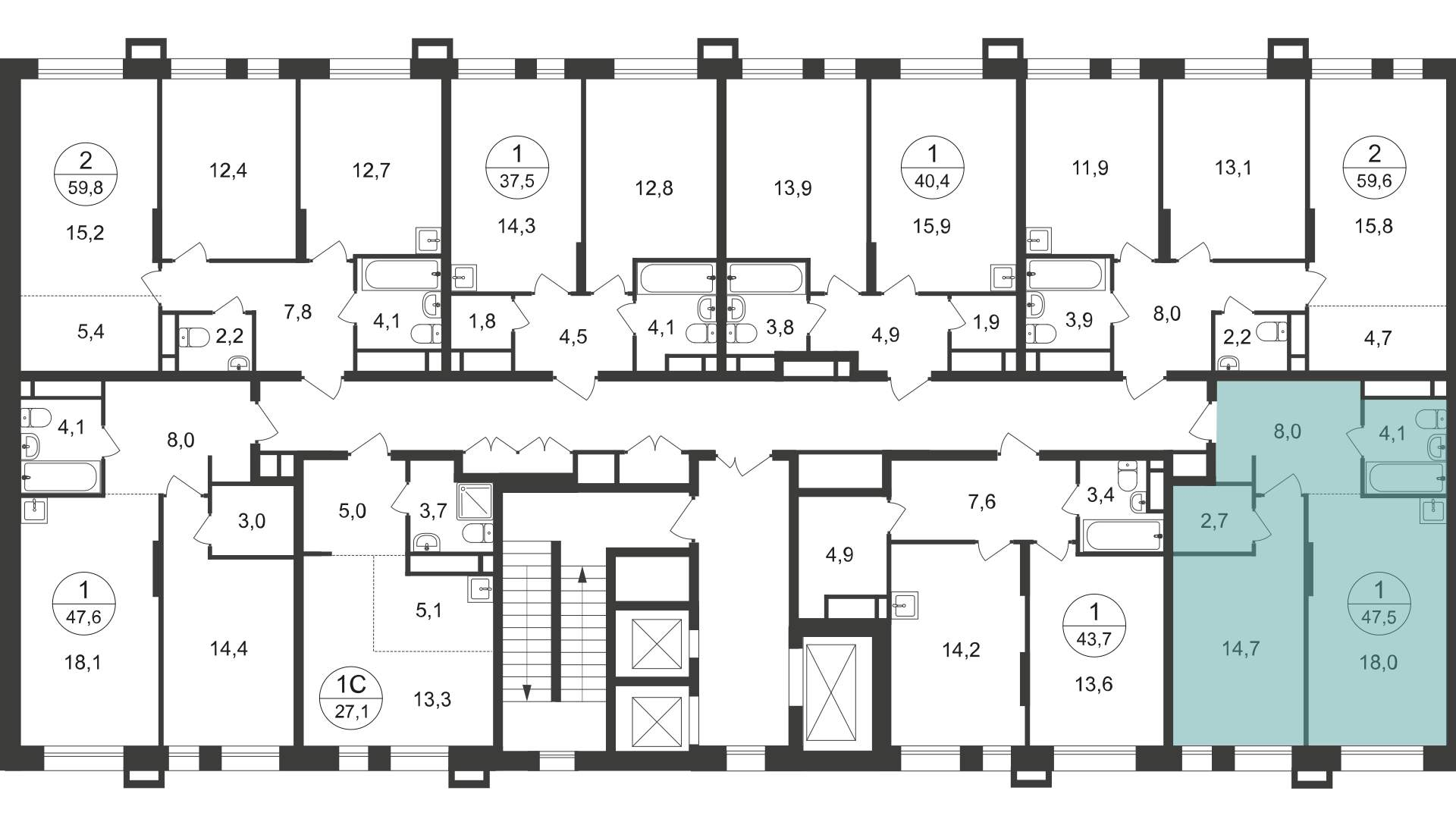 Продажа 1-комнатной новостройки, Московский, 7 фаза,  д.к1