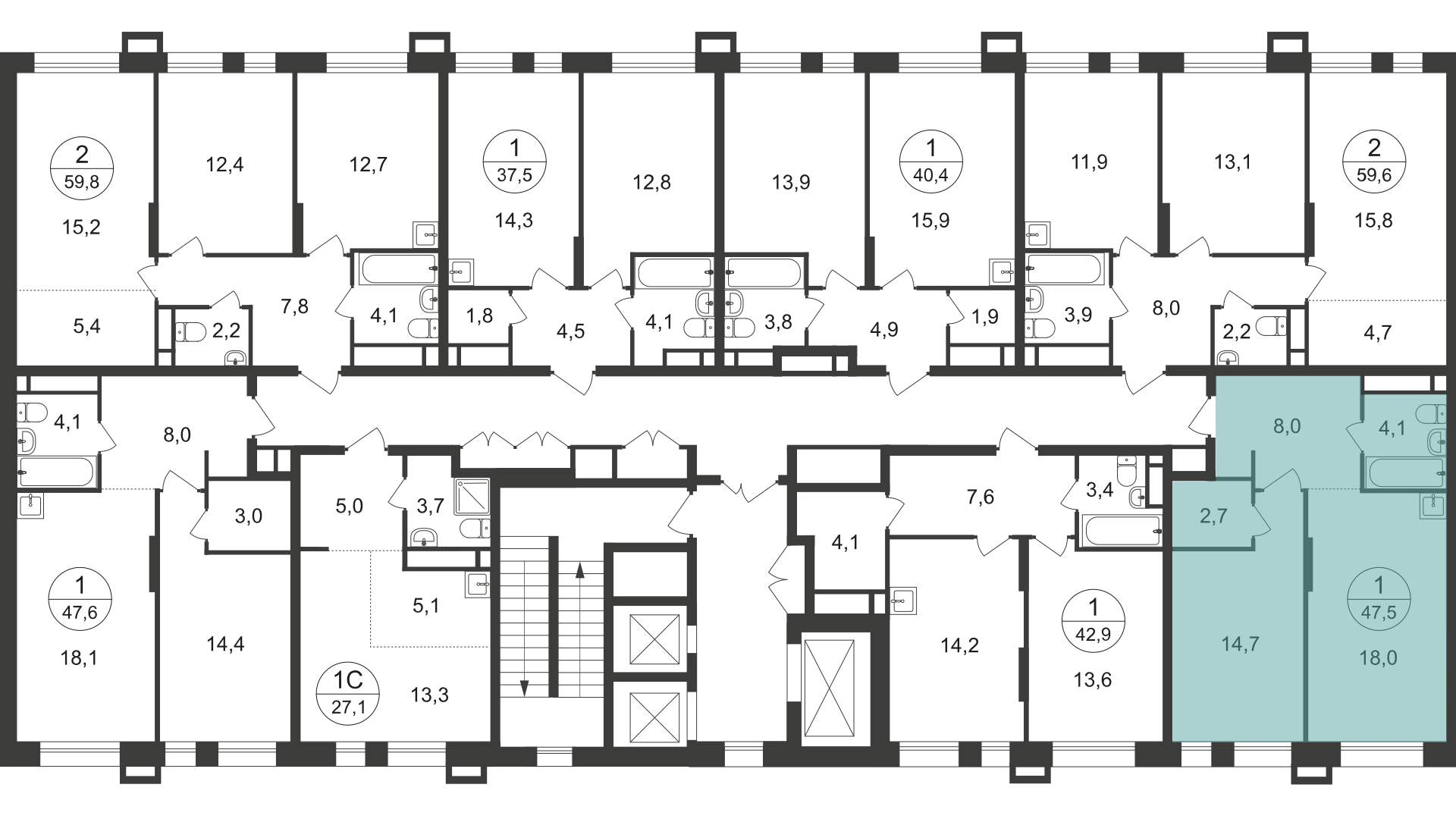 Продажа 1-комнатной новостройки, Московский, 7 фаза,  д.к1