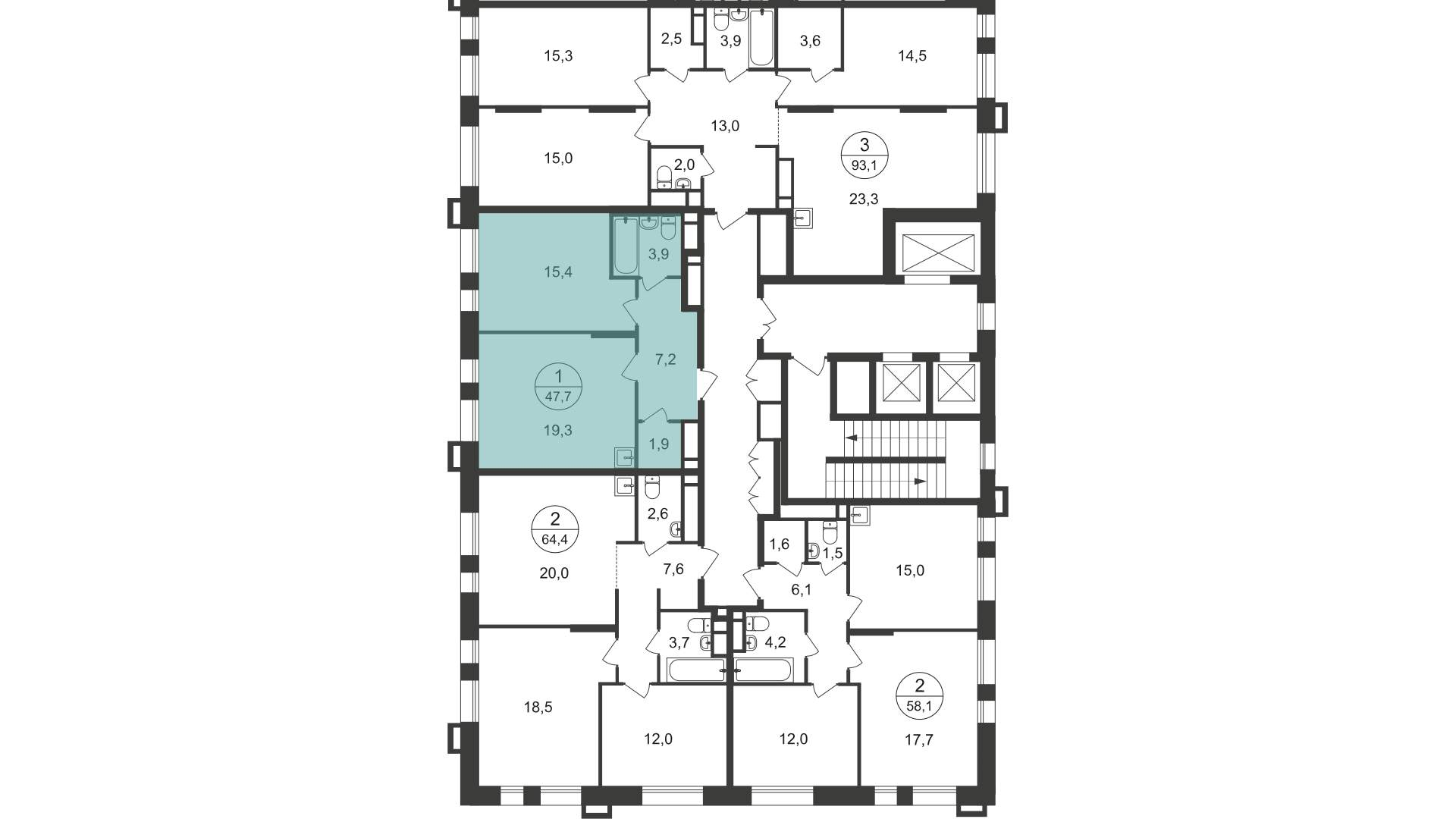 Продажа 1-комнатной новостройки, Московский, 7 фаза,  д.к1