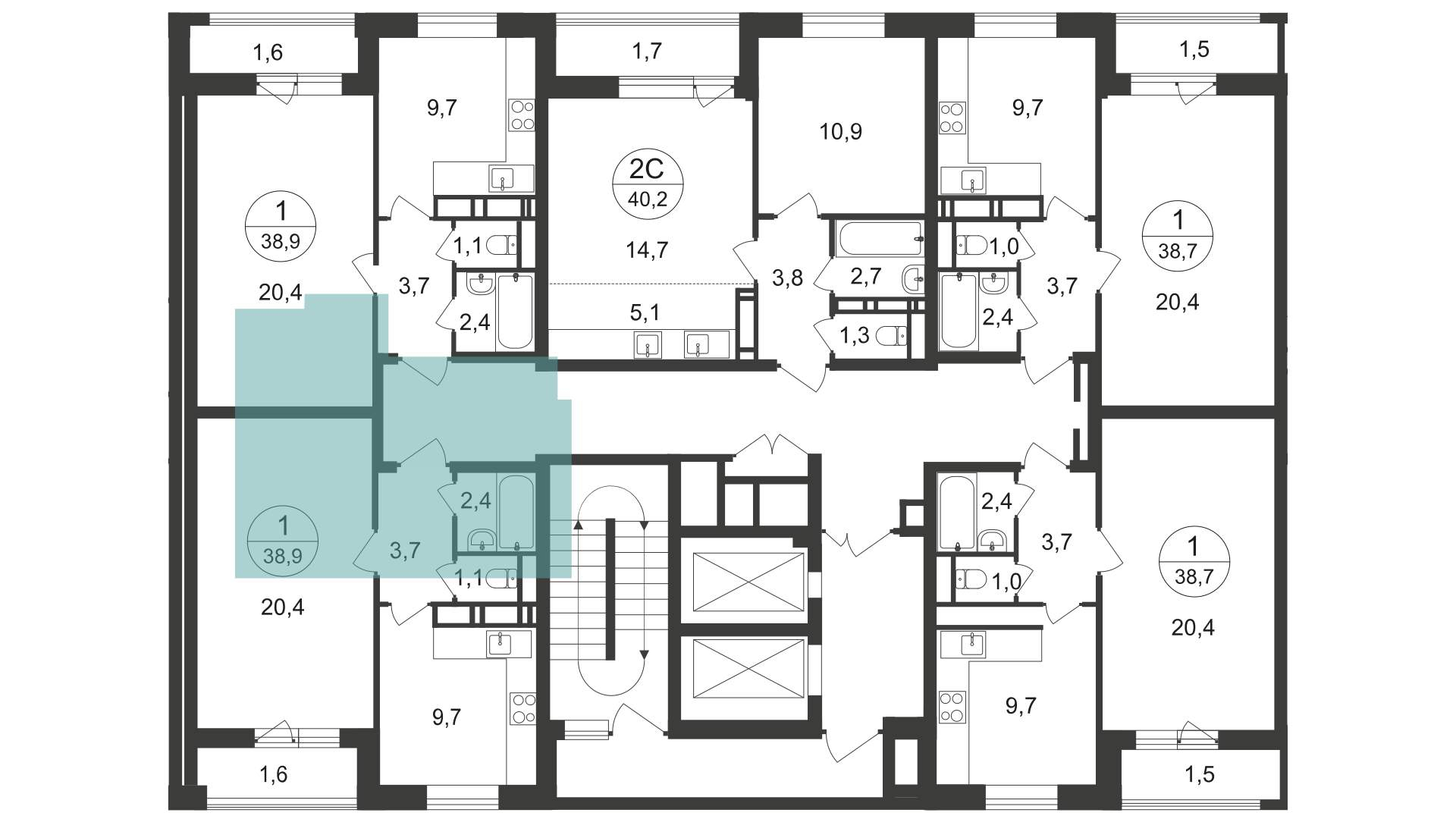 Продажа 2-комнатной новостройки, Московский, 7 фаза,  д.к1