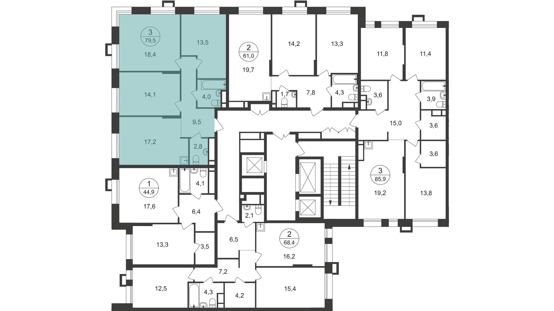 Продажа 3-комнатной новостройки, Московский, 7 фаза,  д.к1