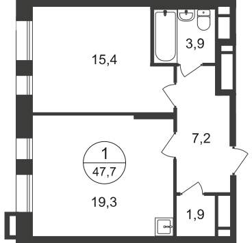 Продажа 1-комнатной новостройки, Московский, 7 фаза,  д.к1