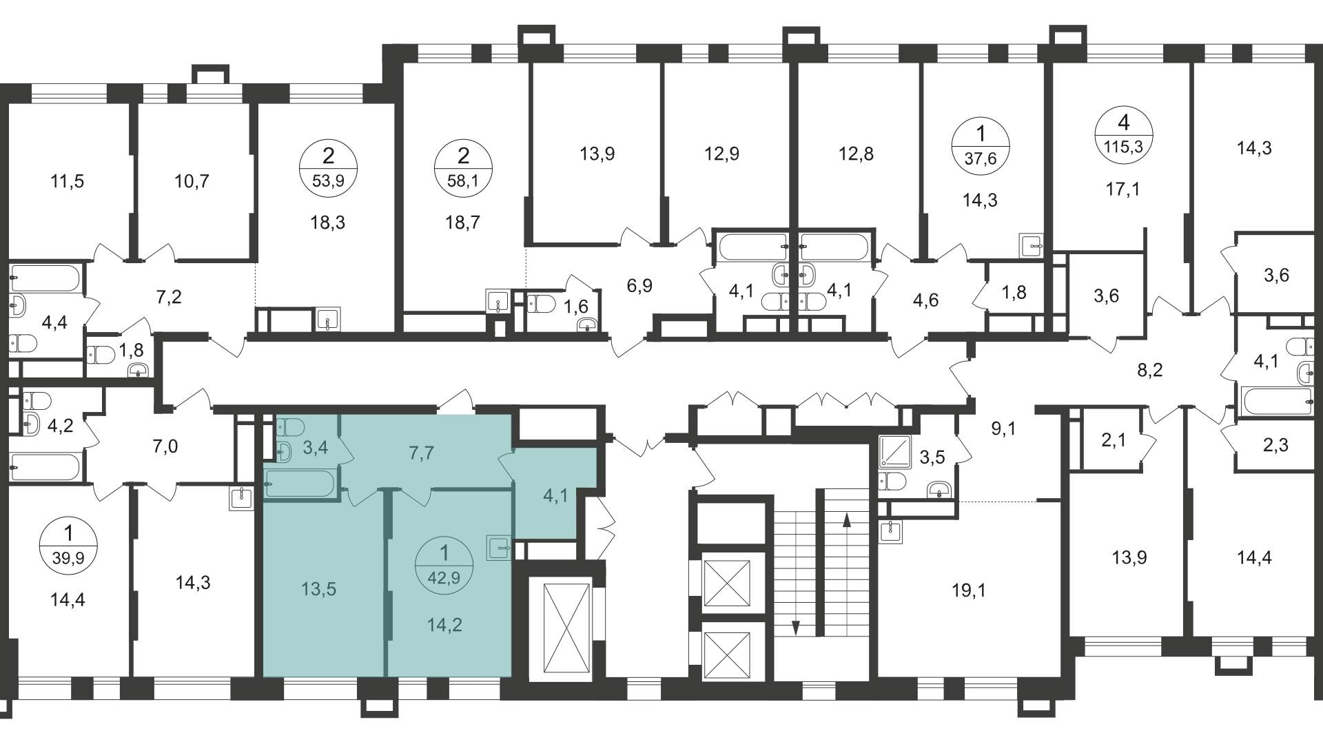 Продажа 1-комнатной новостройки, Московский, 7 фаза,  д.к1