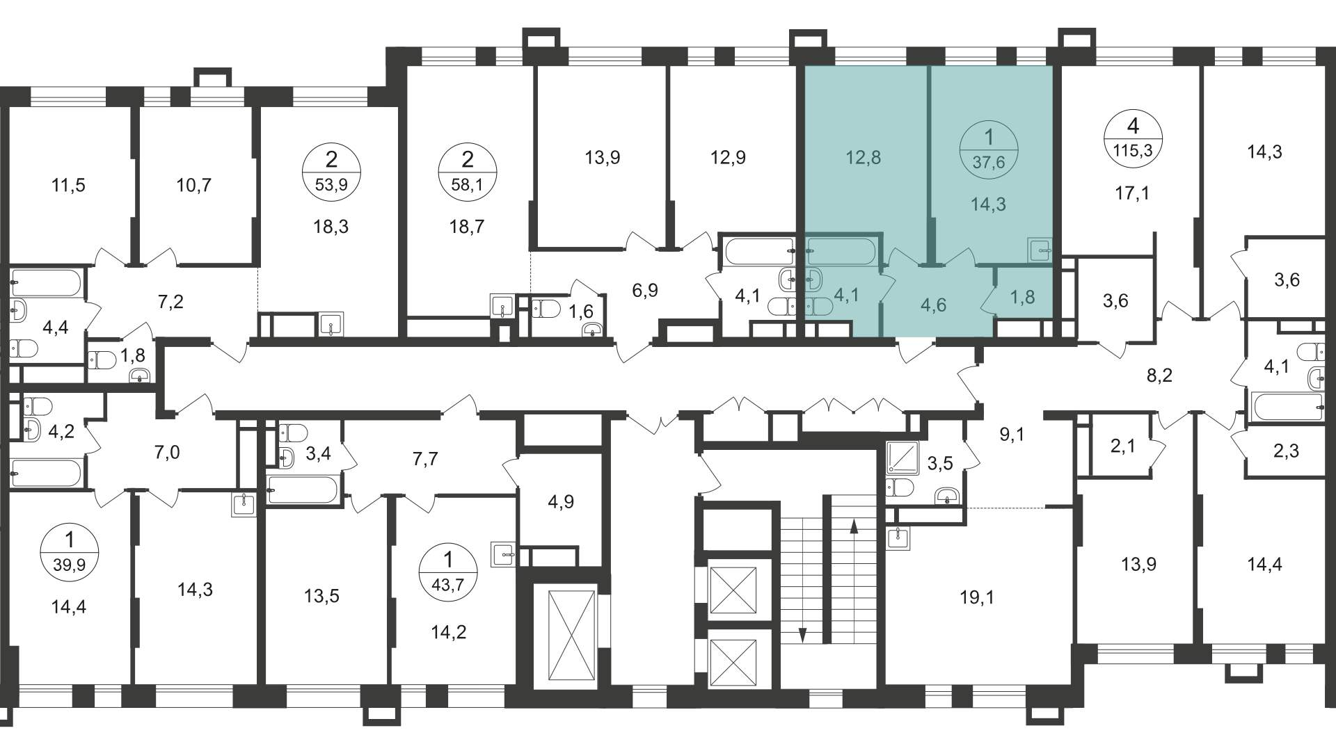 Продажа 1-комнатной новостройки, Московский, 7 фаза,  д.к1