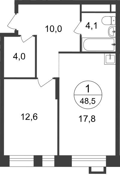 Продажа 1-комнатной новостройки, Московский, 7 фаза,  д.к2