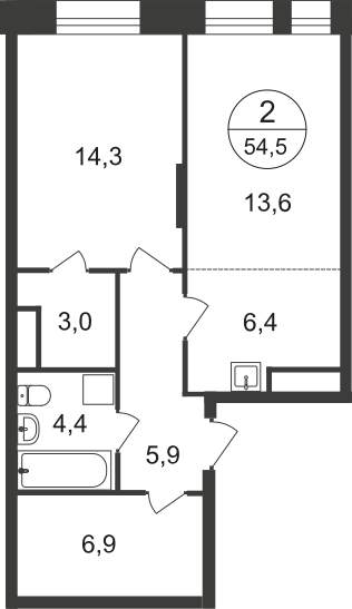 Продажа 2-комнатной новостройки, Московский, 11 фаза,  д.к4