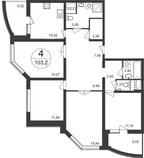 Продажа 4-комнатной новостройки, Московский, Москвитина улица,  д.5к2