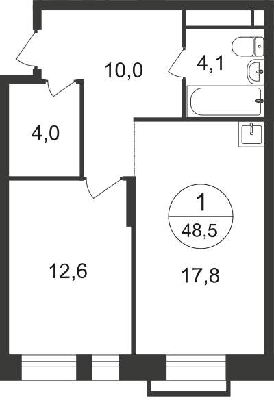 Продажа 1-комнатной новостройки, Московский, 7 фаза,  д.к2