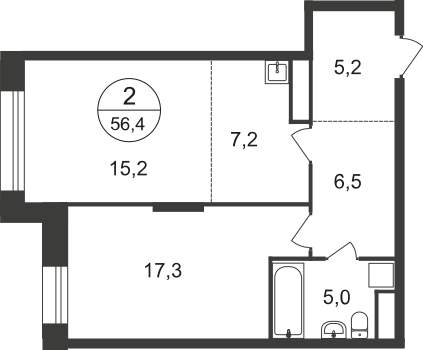 Продажа 2-комнатной новостройки, Московский, 11 фаза,  д.к4