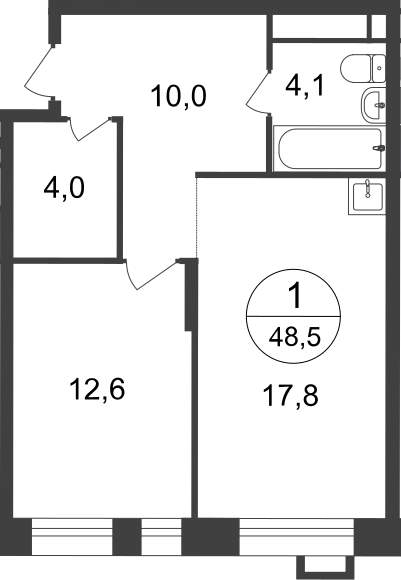 Продажа 1-комнатной новостройки, Московский, 7 фаза,  д.к2