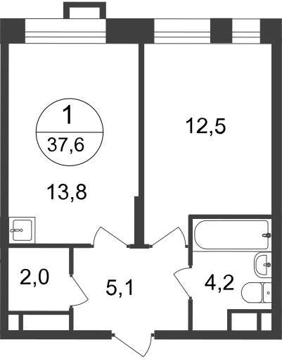 Продажа 1-комнатной новостройки, Московский, 7 фаза,  д.к2