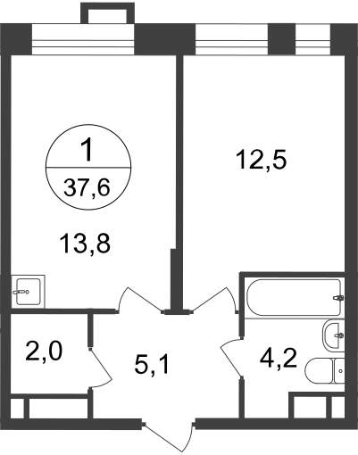 Продажа 1-комнатной новостройки, Московский, 7 фаза,  д.к2