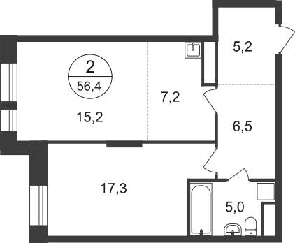 Продажа 2-комнатной новостройки, Московский, 11 фаза,  д.к4