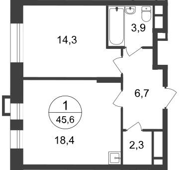 Продажа 1-комнатной новостройки, Московский, 7 фаза,  д.к2