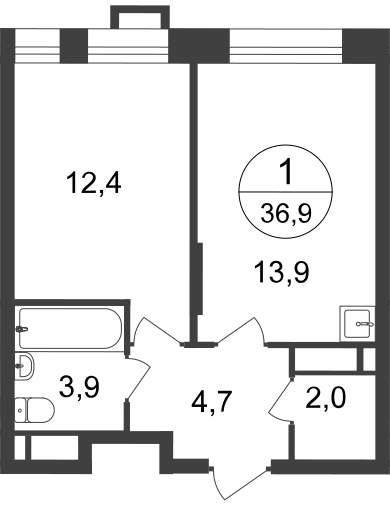 Продажа 1-комнатной новостройки, Московский, 7 фаза,  д.к2