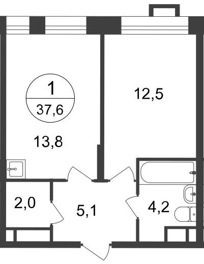 Продажа 1-комнатной новостройки, Московский, 7 фаза,  д.к2