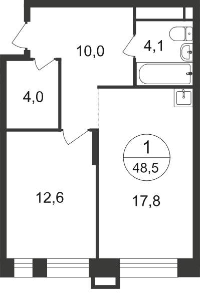 Продажа 1-комнатной новостройки, Московский, 7 фаза,  д.к2