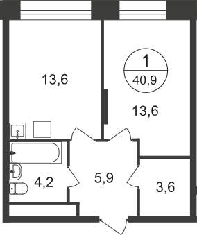 Продажа 1-комнатной новостройки, Московский, 11 фаза,  д.к4