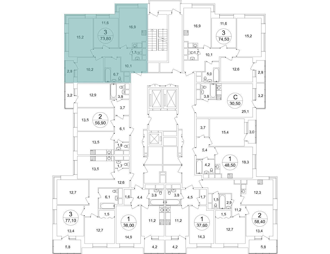 Продажа 3-комнатной новостройки, Московский, Москвитина улица,  д.9к3