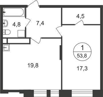 Продажа 1-комнатной новостройки, Московский, 11 фаза,  д.к4