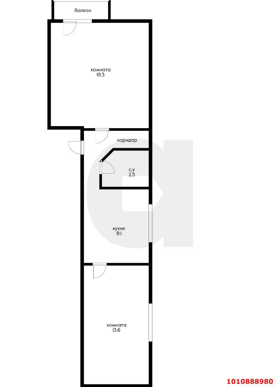Продажа 2-комнатной квартиры, Краснодар, им. Баумана улица,  д.48