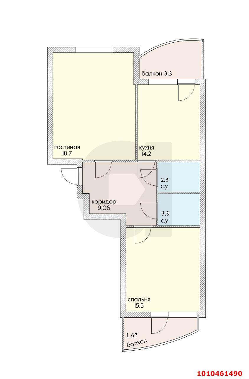 Продажа 2-комнатной квартиры, Краснодар, им. Репина проезд,  д.3/1к3