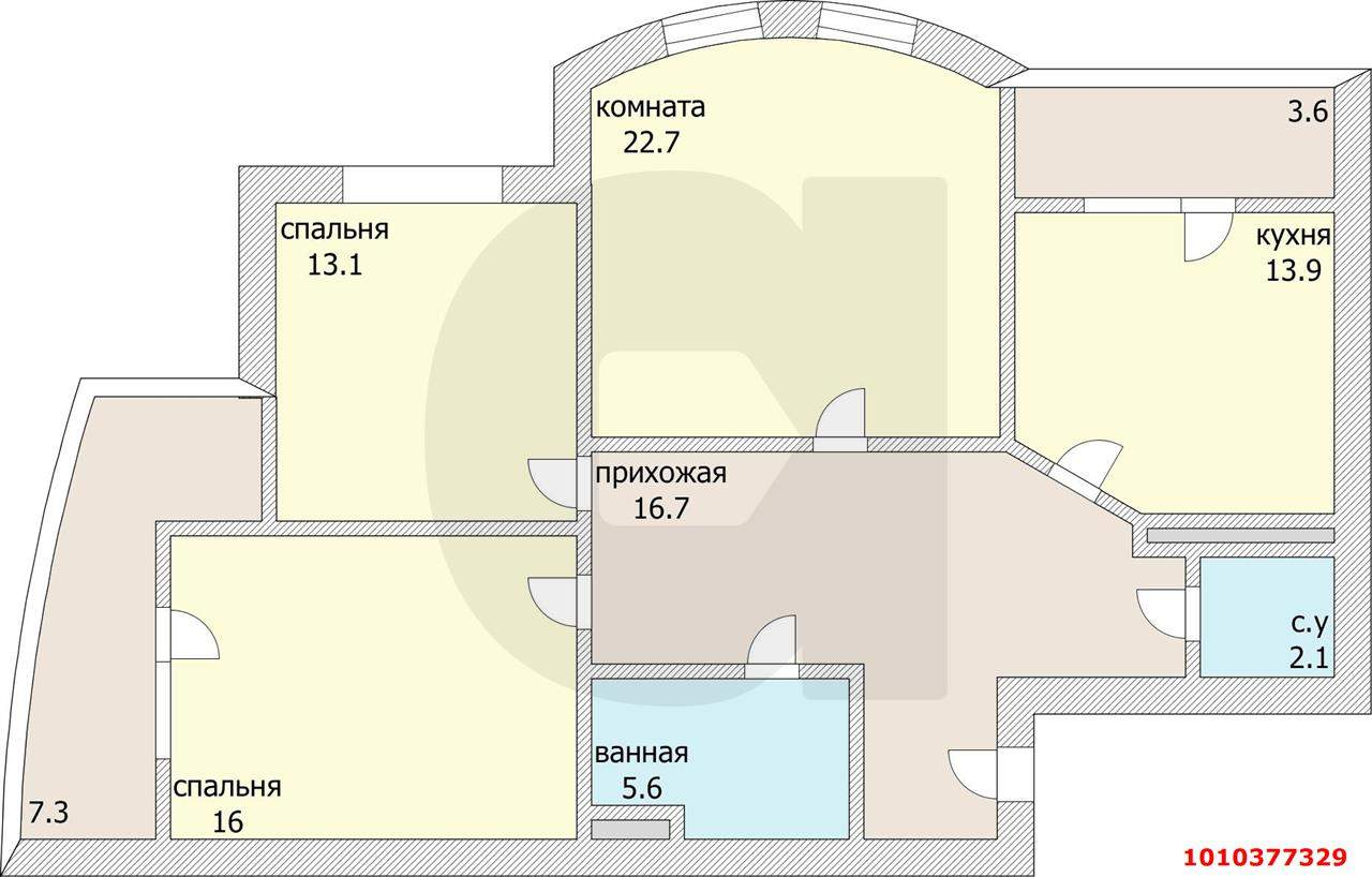 Продажа 3-комнатной квартиры, Краснодар, им. Ковалева улица,  д.46