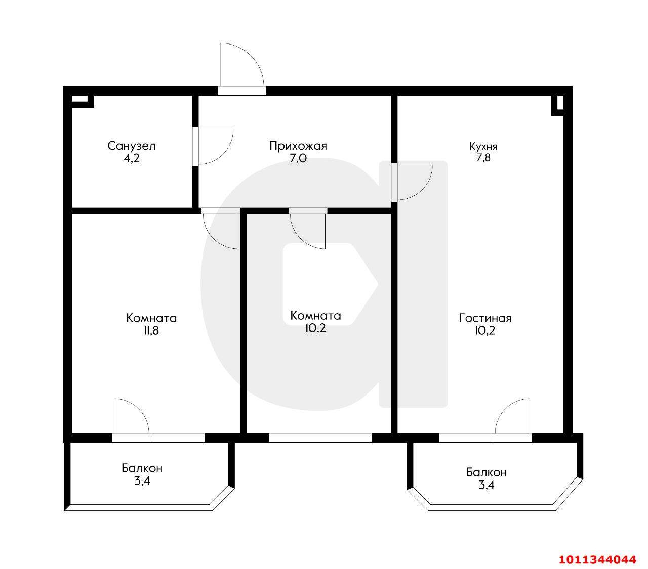 Продажа 2-комнатной квартиры, Краснодар, им. Ивана Рослого улица,  д.16к2