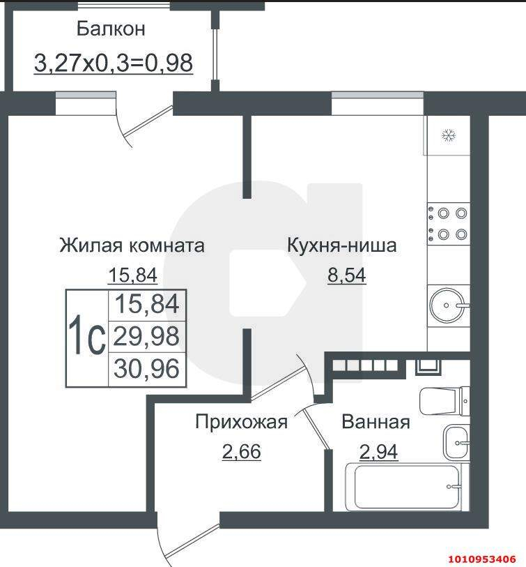 Продажа 1-комнатной квартиры, Краснодар, Лиссабонская улица,  д.109к28