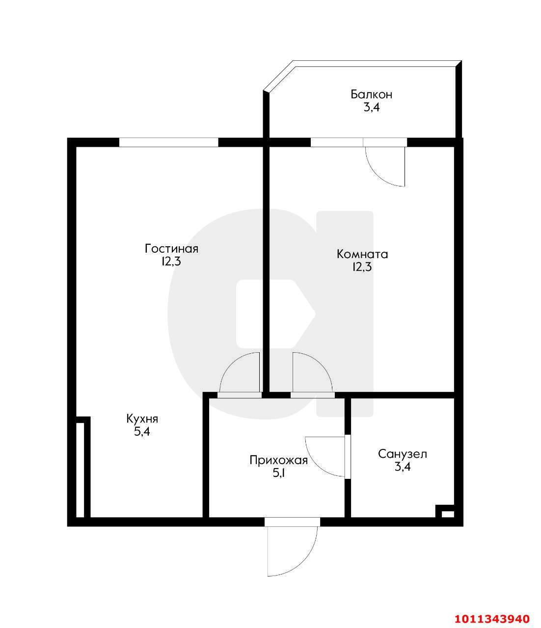 Продажа 1-комнатной квартиры, Краснодар, им. Ивана Рослого улица,  д.16к2