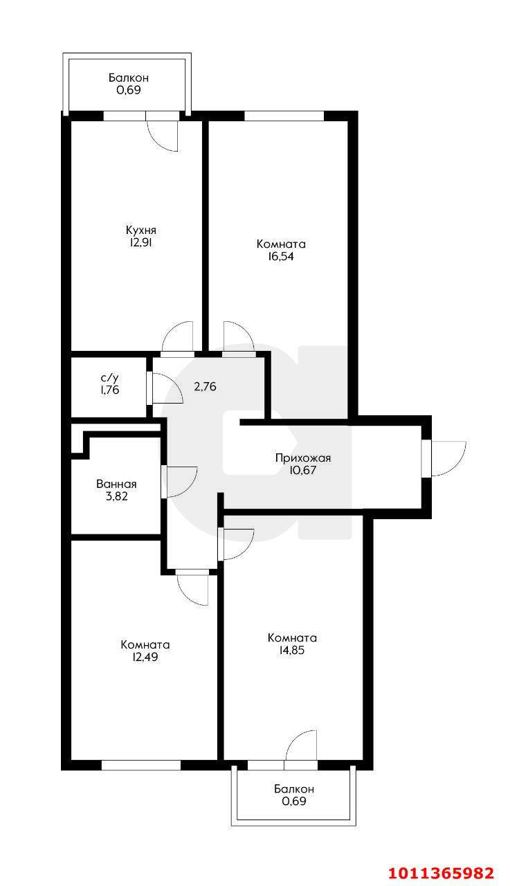 Продажа 3-комнатной квартиры, Краснодар, Лиссабонская улица,  д.109к20