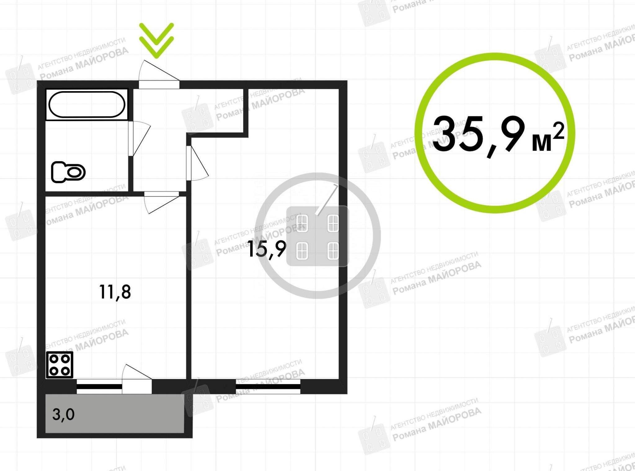 Продажа 1-комнатной квартиры, Верховая, д.116