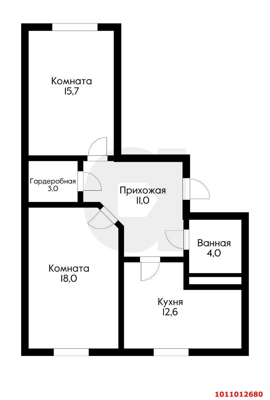 Продажа 2-комнатной квартиры, Яблоновский, Космическая улица,  д.88к6