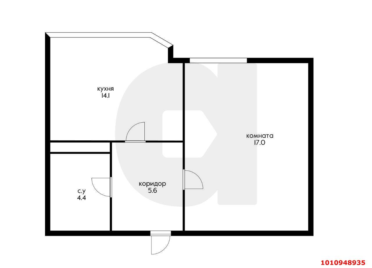 Продажа 1-комнатной квартиры, Яблоновский, Космическая улица,  д.88к5