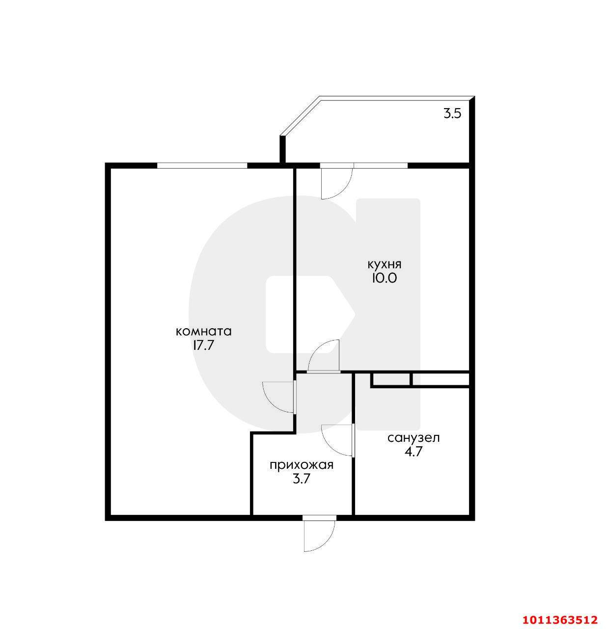 Продажа 1-комнатной квартиры, Краснодар, им. Артюшкова В.Д. улица,  д.15