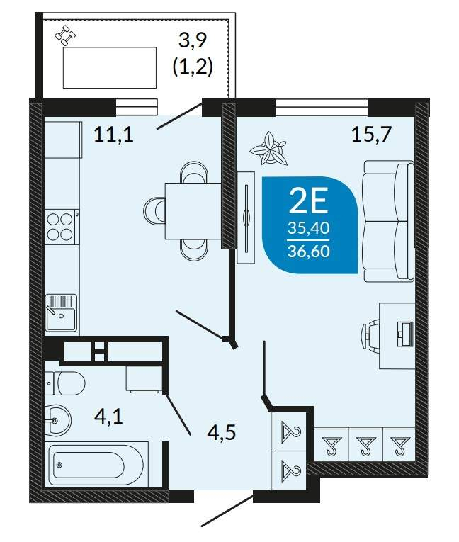 Продажа 1-комнатной новостройки, Новороссийск, Куникова улица,  д.47Б