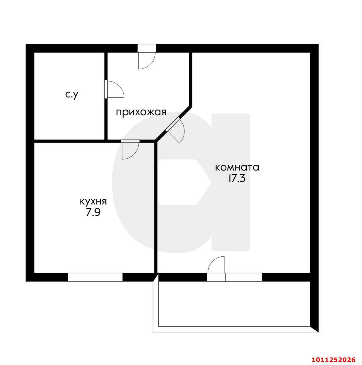 Продажа 1-комнатной квартиры, Яблоновский, Луговая улица,  д.3А/2